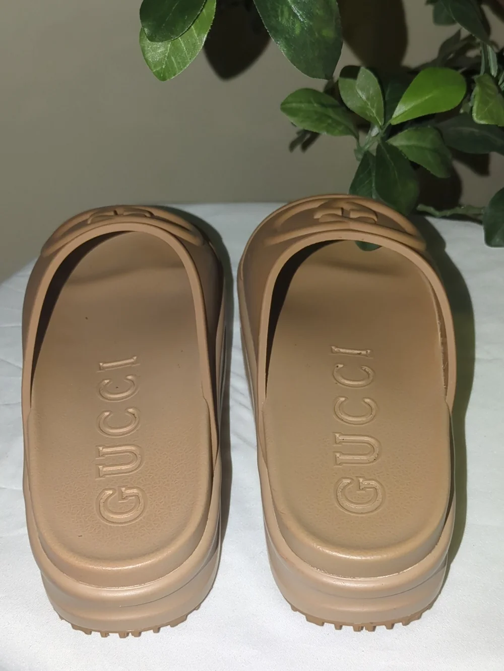 "LUXURY INSPIRED" Platform Slide Sandals in Beige-Tan - Picture 2 of 6